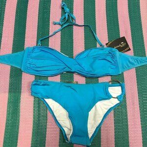 Beach Joy Size Large Teal Bikini with Large Metal Side Buckle. New With Tags.